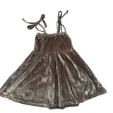 SHOULDER TIE VELVET DRESS