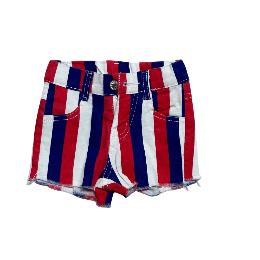 Red white and blue jean shorts outlet