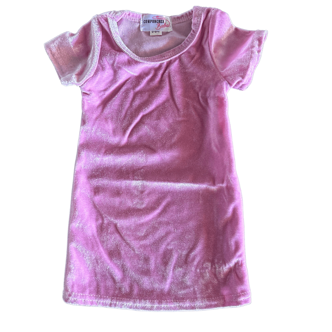 Velvet Tshirt Dress - Pink 0-3 Months Velvet Tshirt Dress - Pink 0-3 Months