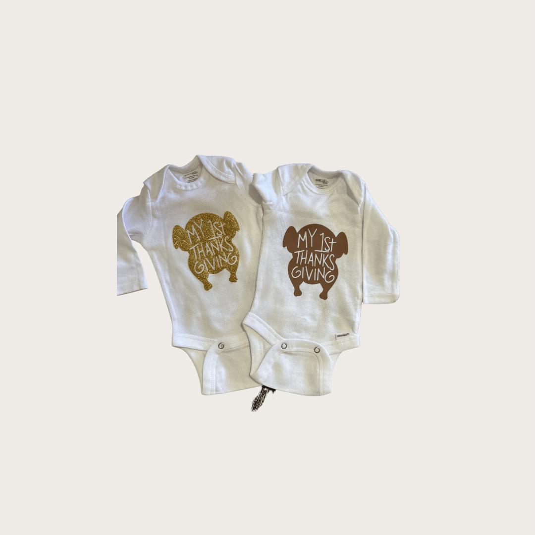 MY 1ST THANKSGIVING baby clothes Cowpuncher Babe Size: newborn Color: Glitter