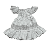 COTTON AND LACE FLUTTER MAXI DRESS - WHITE dresses Baileys Blossoms Size: 0-3 months