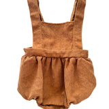 CORDUROY SUSPENDER BUBBLE ROMPER Clothing Baileys Blossoms Size: 0-3 months