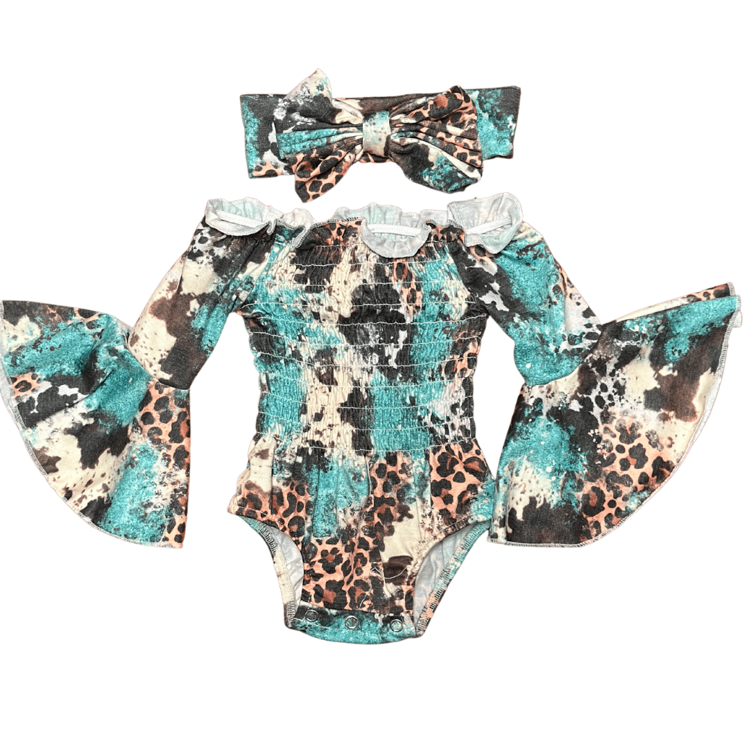 TURQUOISE PATCHYY ONESIE