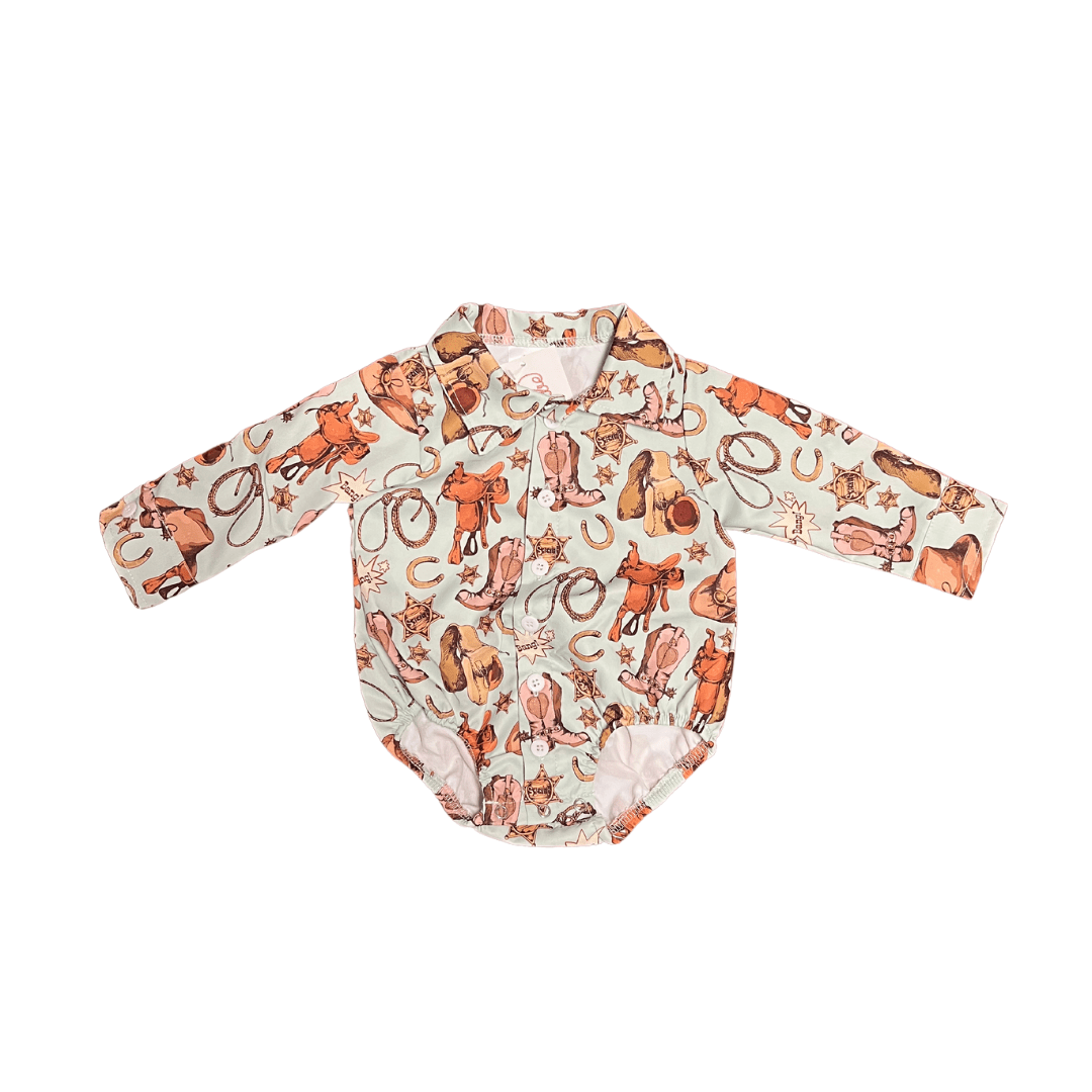 BOYS- WESTERN SADDLE LONG SLEEVE BUTTON DOWN