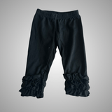 RUFFLE LEGGINGS - BLACK