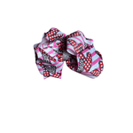 LARGE BOW WITH RHINESTONE Accessory Kidscharm Color: Stripes and Hearts