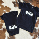 BOO HALLOWEEN ONESIE/SHIRT Halloween Cowpuncher Babe Size: 0-3 months onesie