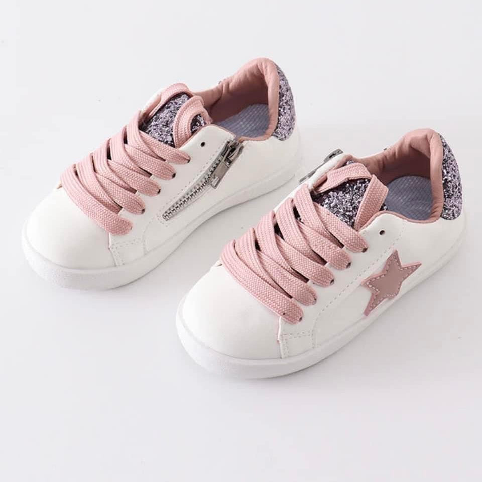 SEAKERS- PINK STAR Shoes Cowpoke Couture/Little Heifer Size: Toddler 8