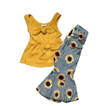 SUNFLOWERS AND STRIPES Cothing Aier Size: 3-6 month