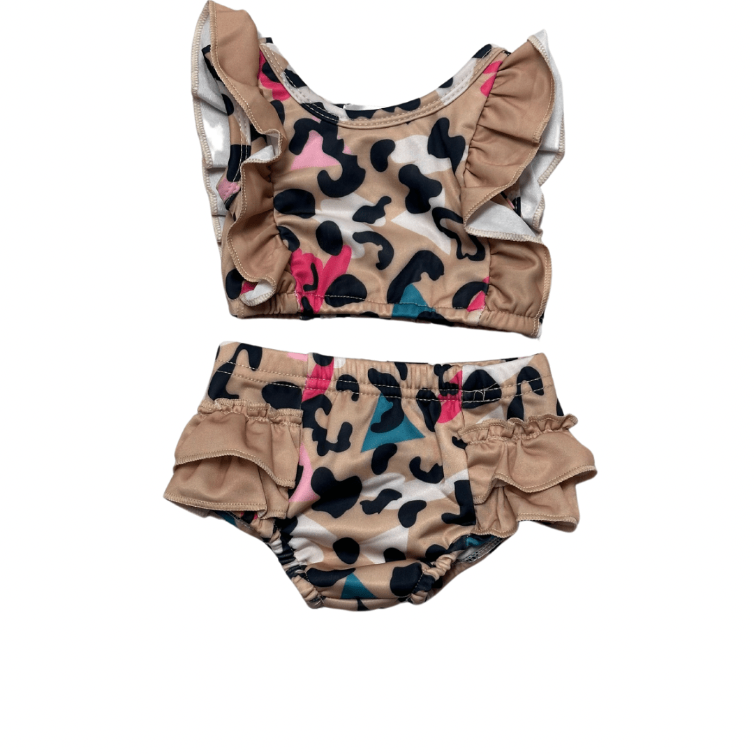 CHEETAH TWO PIECE SWIMSUIT Clothing Aier Size: 0-3 months
