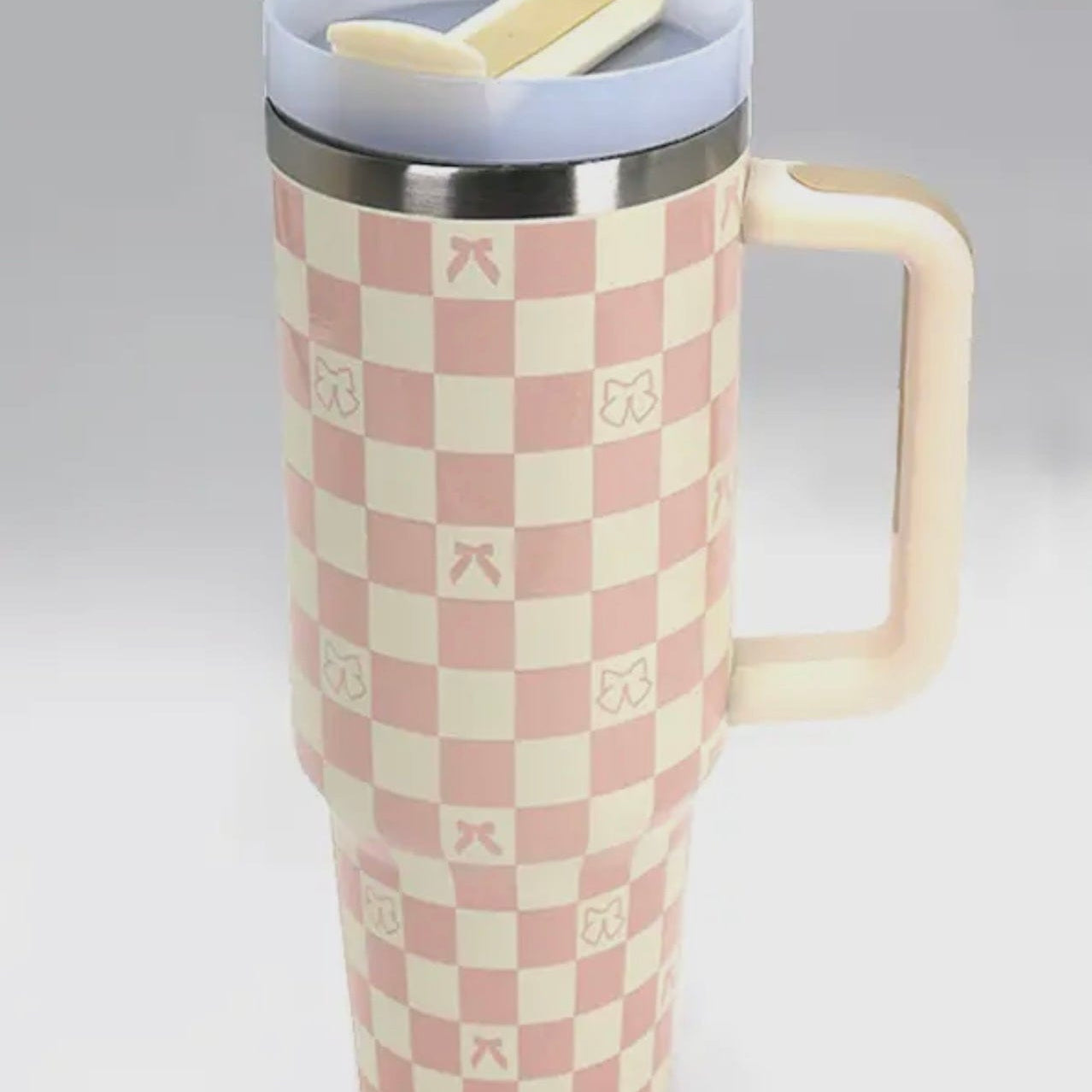 TUMBLERS Accessory Cactus Babes Color: Bow Checker Off White