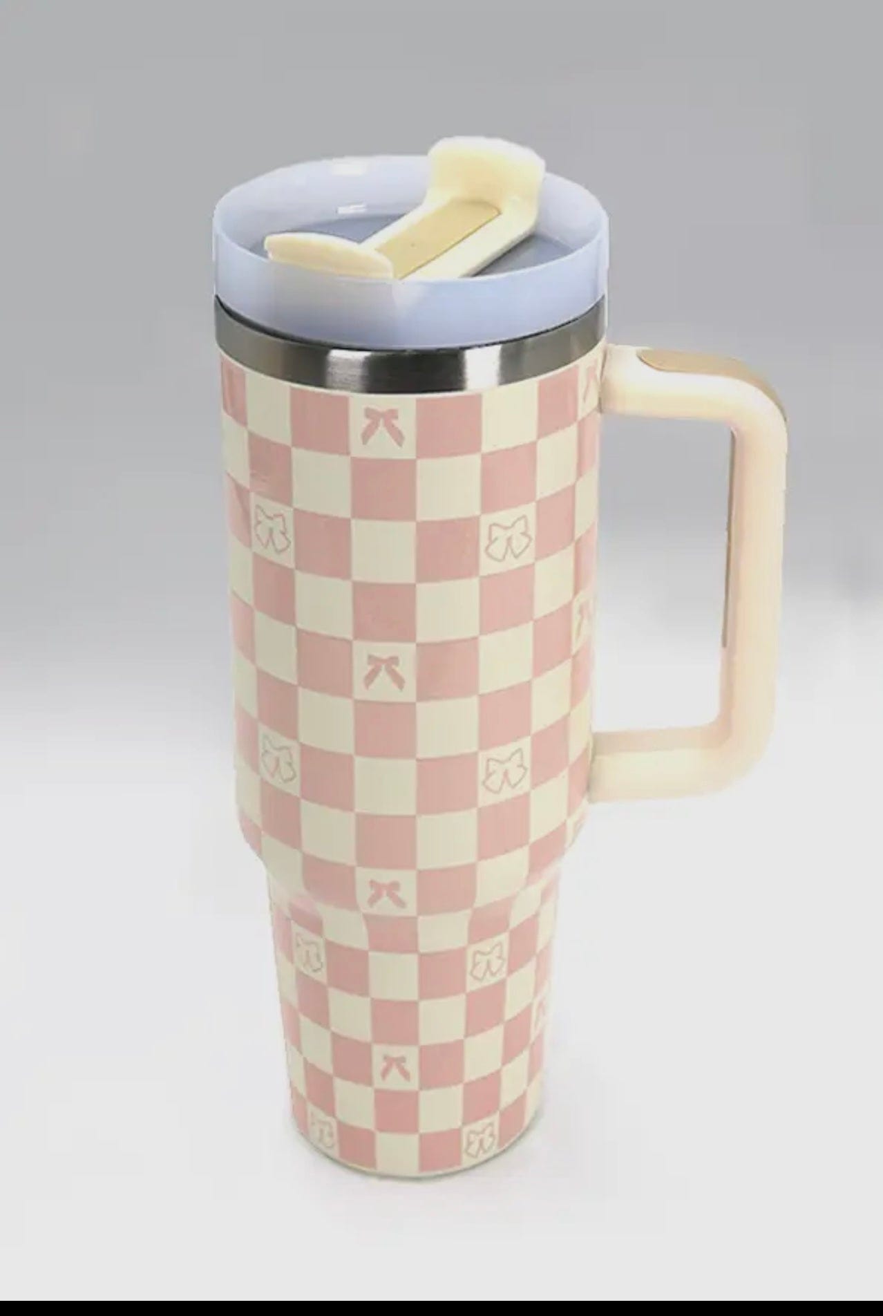 TUMBLERS Accessory Cactus Babes Color: Bow Checker Off White