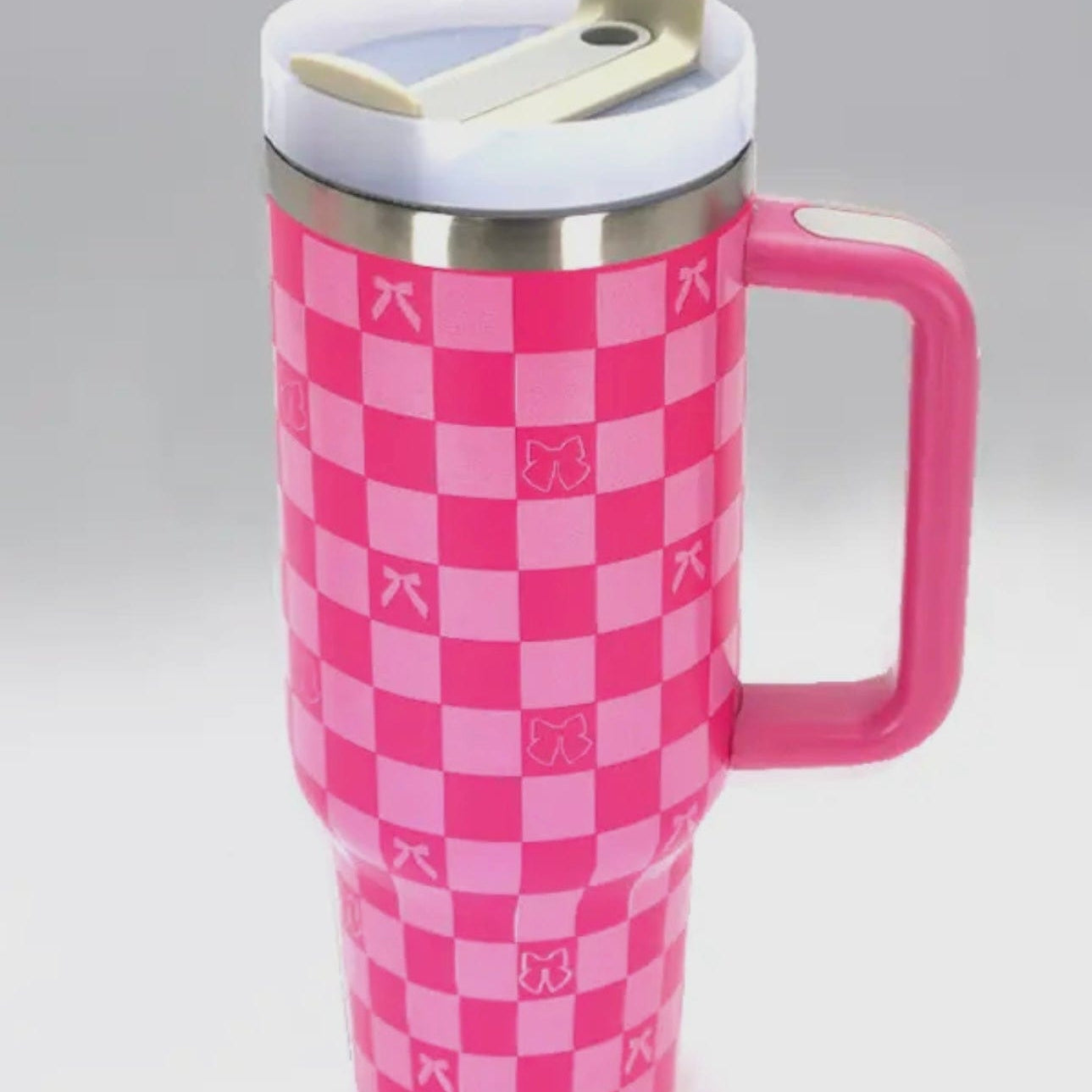 TUMBLERS Accessory Cactus Babes Color: Bow Checker Fuchsia