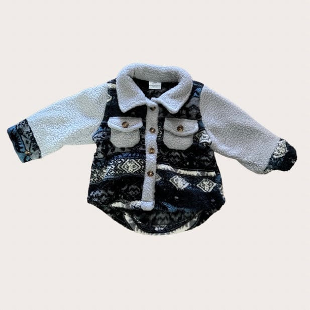 FLUFFY AZTEC JACKET Jackets Kidscharm Size: 6-12 months