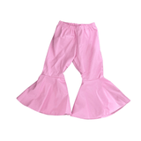 PLEATHER FLARE PANTS - PINK