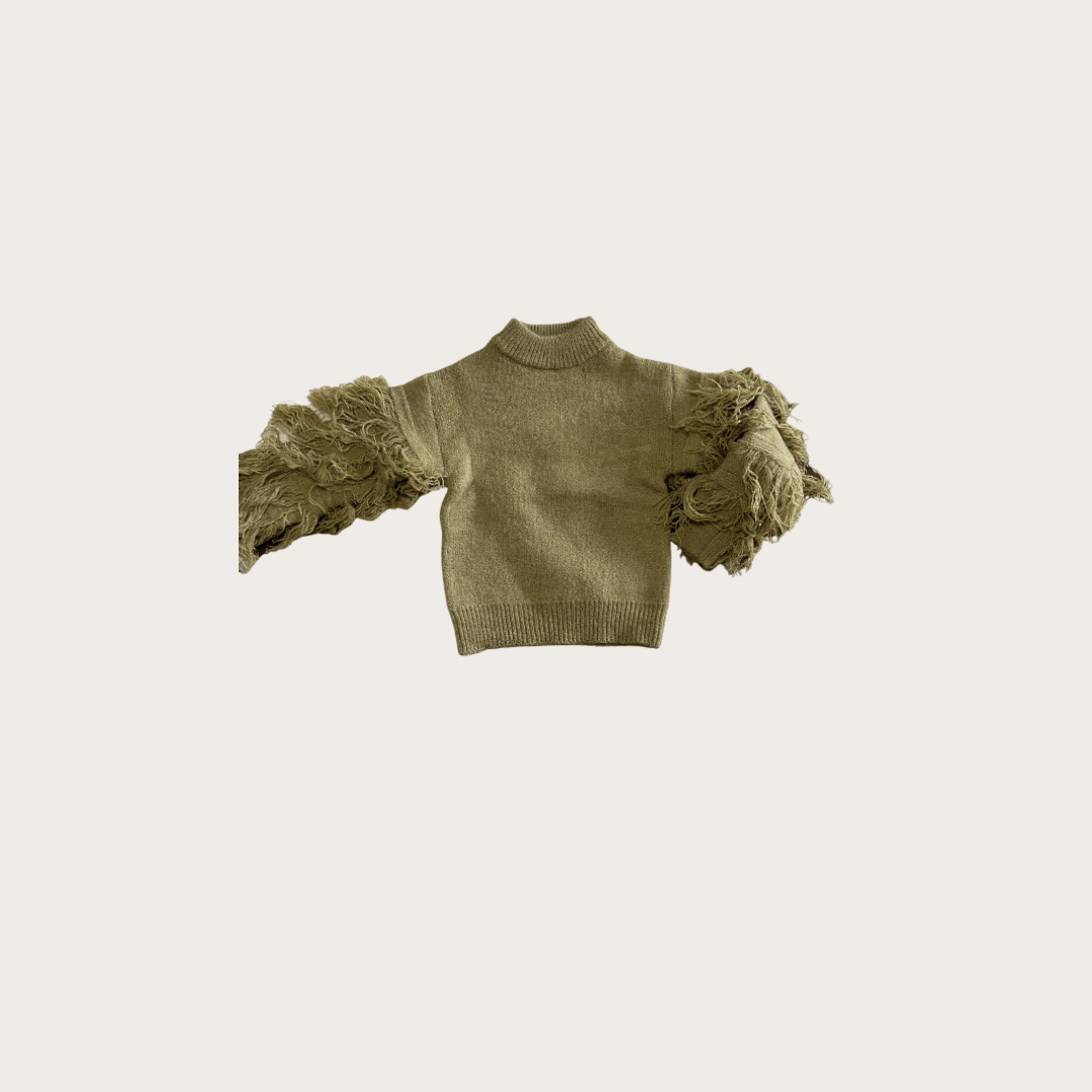 FRINGE SWEATER holliday Aier Size: 6-12 months