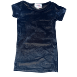 VELVET TSHIRT DRESS - BLACK