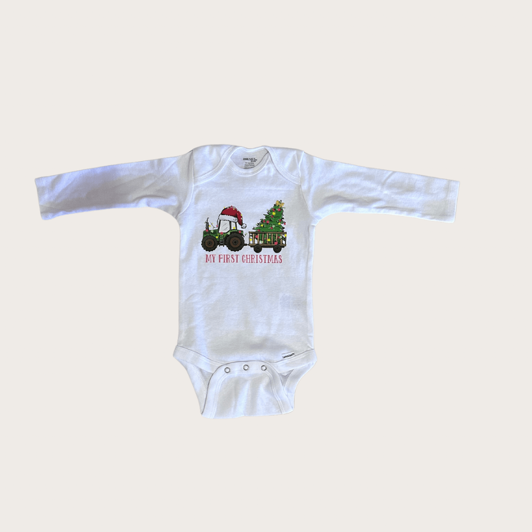 MY FIRST CHRISTMAS ON THE FARM baby clothes Cowpuncher Babe Size: Newborn
