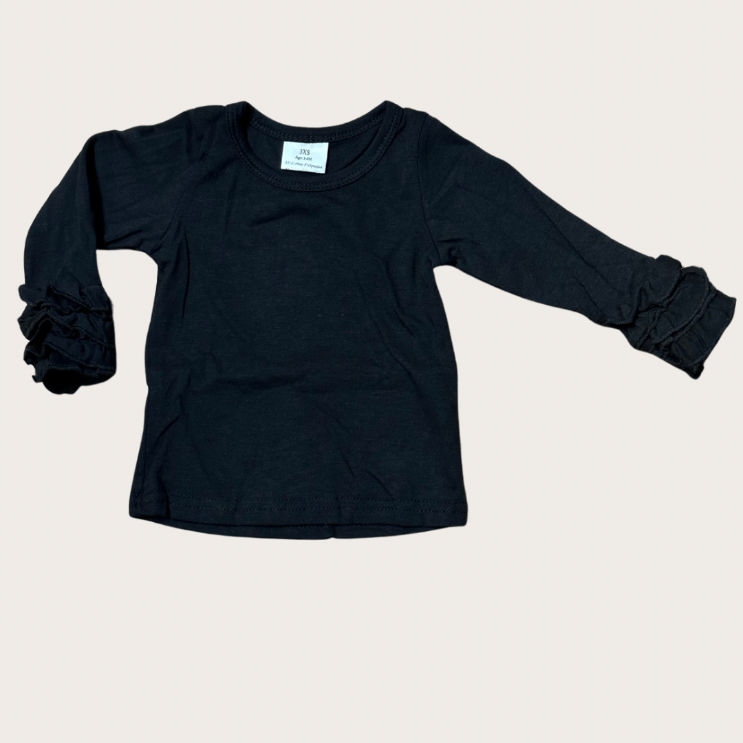 BLACK LONG SLEEVE SHIRT baby clothes Aier Size: 3-6 months