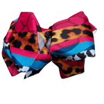 LARGE BOW WITH RHINESTONE Accessory Kidscharm Color: Pink and Turquoise