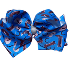 LARGE BOW WITH RHINESTONE Accessory Kidscharm Color: Blue Western