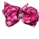 LARGE BOW WITH RHINESTONE Accessory Kidscharm Color: Pink Flamingo