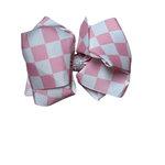 LARGE BOW WITH RHINESTONE Accessory Kidscharm Color: Pink Checkers