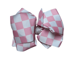LARGE BOW WITH RHINESTONE Accessory Kidscharm Color: Pink Checkers