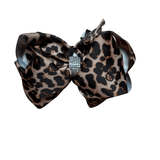 LARGE BOW WITH RHINESTONE Accessory Kidscharm Color: Large Cheetah