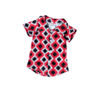 BLACK AND RED AZTEC BUTTON UP Cothing Aier Size: 0-3 months