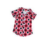 BLACK AND RED AZTEC BUTTON UP Cothing Aier Size: 0-3 months