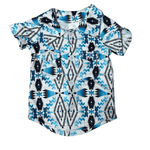 BLUE AZTEC BUTTON UP Cothing Aier Size: 3-6 months