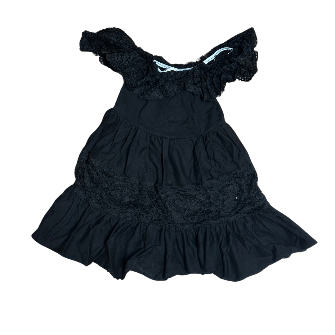 COTTON AND LACE FLUTTER MAXI DRESS - BLACK dresses Baileys Blossoms Size: 0-3 months