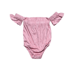 COLD SHOULDER FLUTTER SLEEVE LEOTARD Clothing Baileys Blossoms Size: 0-3 months