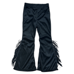REMI FLARES - SUEDE FRINGE BLACK Clothing Baileys Blossoms Size: 9-12 months