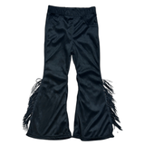 REMI FLARES - SUEDE FRINGE BLACK Clothing Baileys Blossoms Size: 9-12 months