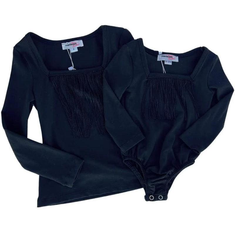 FRINGE LONG SLEEVE LEOTARD & TOP Clothing Baileys Blossoms Size: 0-3 months