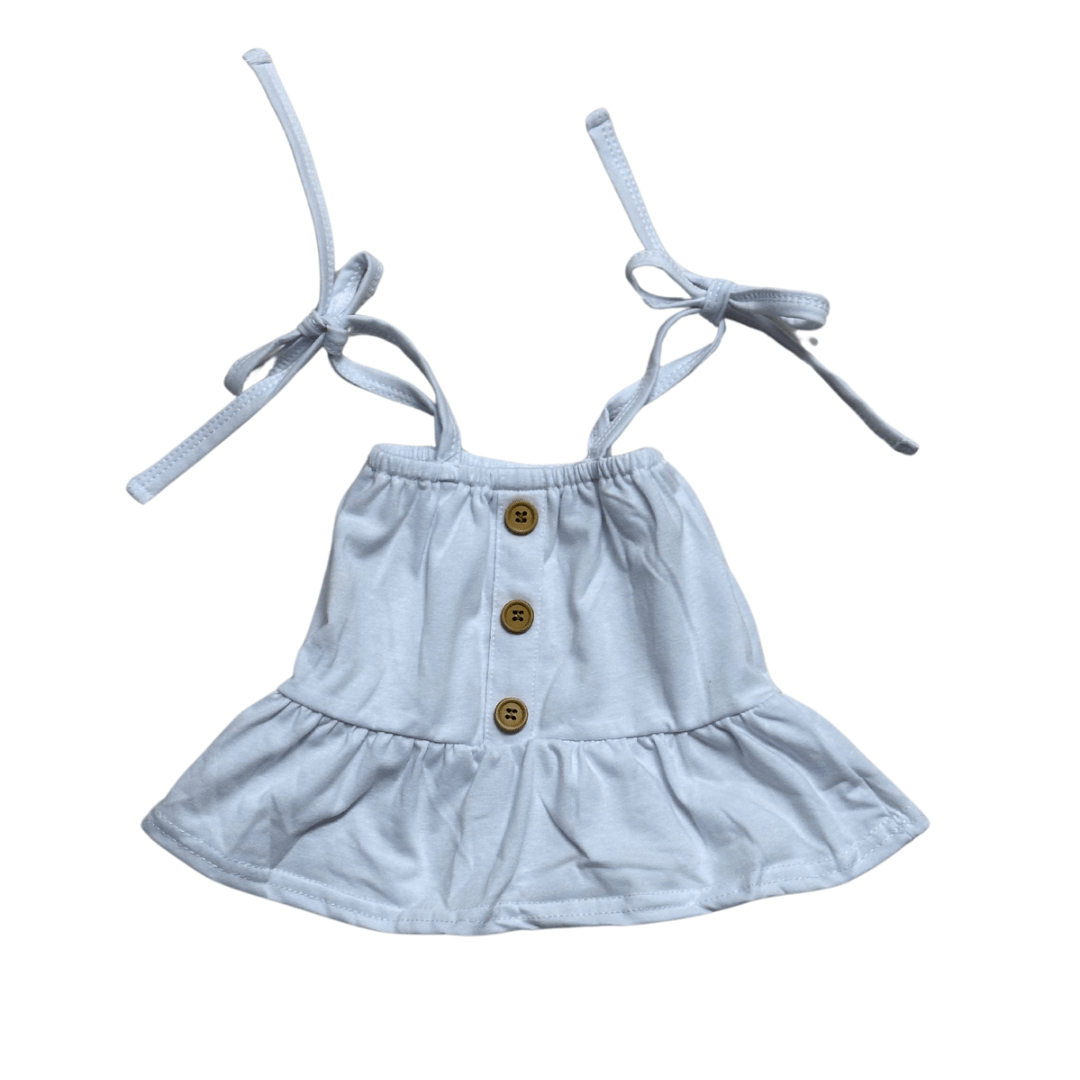 TIE PEPLUM TOP - WHITE Clothing Aier Size: 0-3 months