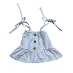 TIE PEPLUM TOP - WHITE Clothing Aier Size: 0-3 months
