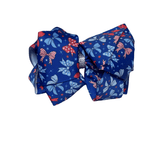 LARGE BOW WITH RHINESTONE Accessory Kidscharm Color: Blue and Red Bow Patriotic