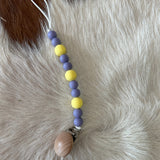 Pacifier Clips Cowpuncher Babe Color: Yellow and purple