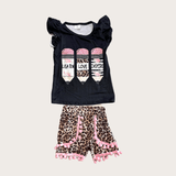 BACK TO SCHOOL 2 piece Aier Size: 2T