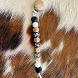 Pacifier Clips Cowpuncher Babe Color: Baby Black/white