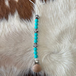 Pacifier Clips Cowpuncher Babe Color: Turquoise and cow print