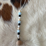 Pacifier Clips Cowpuncher Babe Color: Blue, black and white
