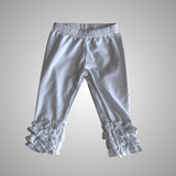RUFFLE LEGGINGS - WHITE