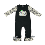 BLACK PUMPKIN ROMPER baby girl clothes Kidscharm Size: 18-24 months