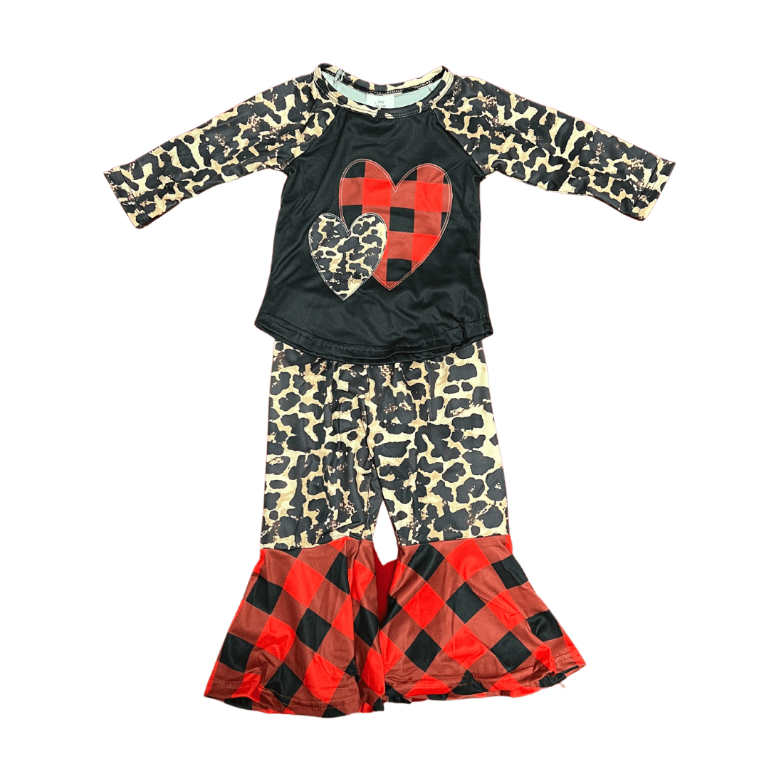 VALENTINE PLAID 2 piece Aier Size: 3-6 months (3XS)
