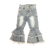 LIGHT WASH DOUBLE FLARE JEAN