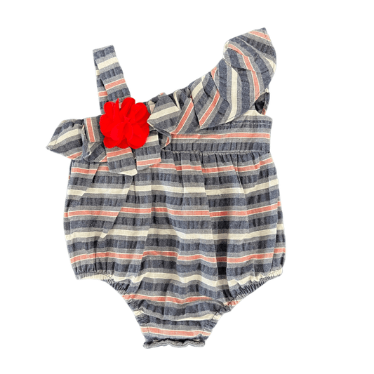 RED WHITE AND BLUE BUBBLE ROMPER